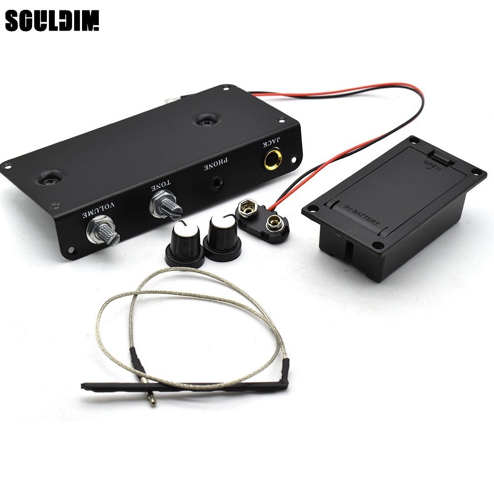 Active Silent Guitar Pickup w/Battery Box 6 String Guitar Pickup Guitar Replacement Parts