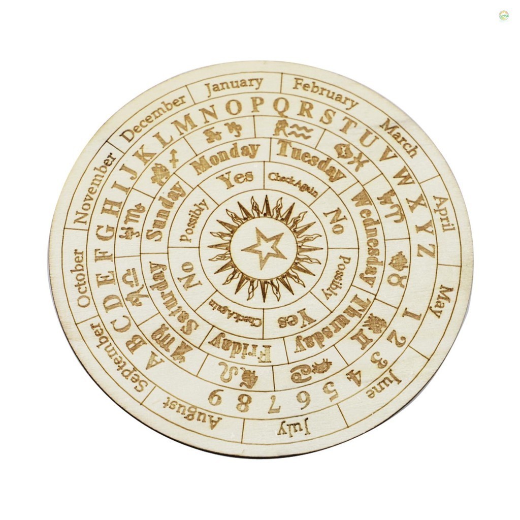 Star Pendulum Board ไม้ Dowsing Divination Board รอบ Metaphysical ข้อความ Board Witchcraft Wiccan แท่นบูชาเริ่มต้น Witchcraft Supply