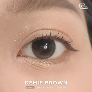 คอนแทคเลนส์(มินิ)🔥Demie🔥(Kitty Kawaii) สี : Brown / Gray รายเดือน มีค่าสายตา