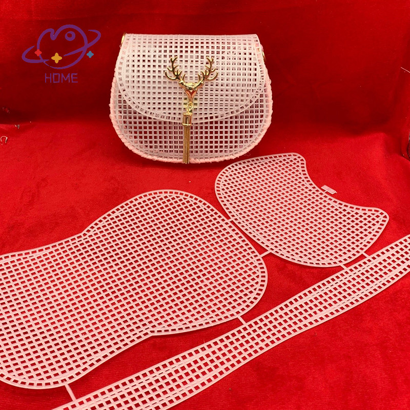 [mayhome] กระเป๋าเกือกม้าตาข่าย Knitg Lining Weaving ตาข่ายพลาสติกแผ่นอุปกรณ์เสริมกํามะหยี่ {TH}