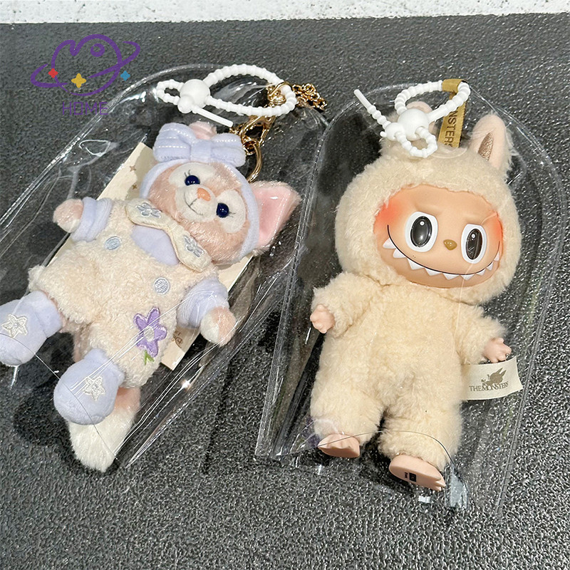 [mayhome] โปร่งใสกล่องตาบอดตุ๊กตาฝุ่นน่ารัก Labubu กล่องเก็บป้องกันเสื้อกันฝนพวงกุญแจกระเป๋าจี้ {TH}