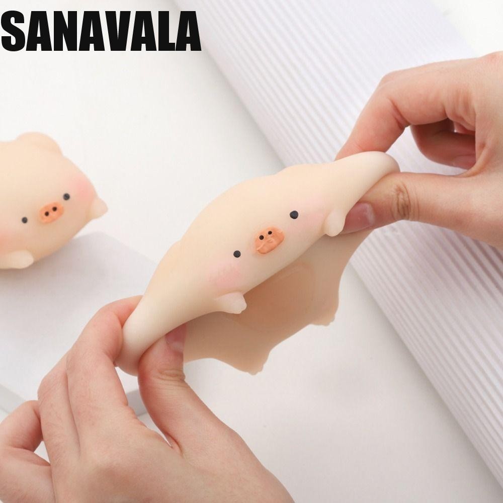 สว่าง บีบประสาทสัมผัสของเล่น,การ์ตูนหมูอยู่ไม่สุขหมูบีบของเล่น, น่ารัก นุ่มยืดหยุ่นแบบพกพาสัตว์ ระบาย ลูกบอล เด็กของขวัญ