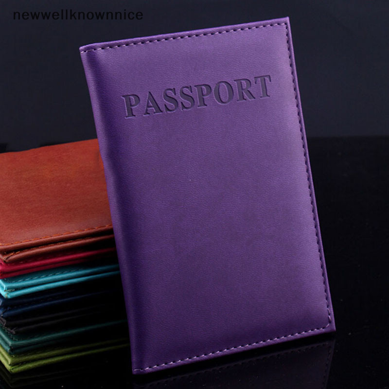 Newwellknownnice ผู้หญิงผู้ชายผู้ถือหนังสือเดินทางหนัง Faux Travel Passport Cover Card Case Holder TH