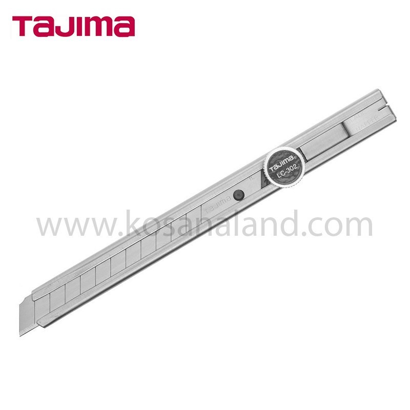 ใบคัตเตอร์ TAJIMA มีดคัตเตอร์ ด้ามสแตนเลส 9 มม. พร้อมใบมีดสำรอง 2 ใบ รุ่น LC-302