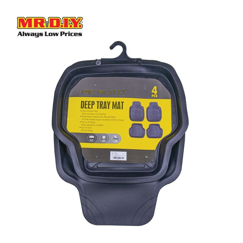 PICAUTO ชุดถาดยางสำหรับปูพื้นในรถยนต์ รุ่น JD102-117 (4 ชิ้น)