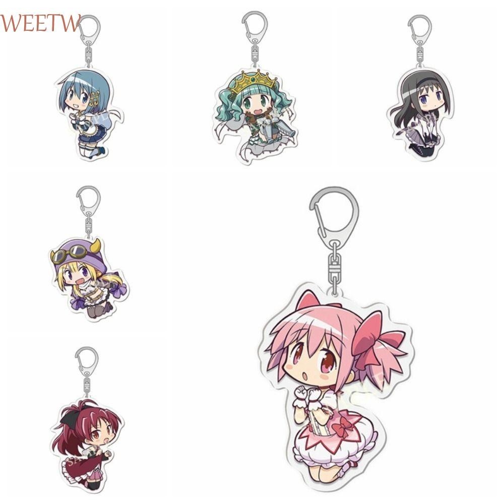 Weekw พวงกุญแจสาว Magical, Puella Magi Madoka Magica กระเป๋า Charm การ์ตูนอะคริลิคพวงกุญแจ, กระเป๋านักเรียนจี้อะนิเมะการ์ตูนน่ารัก Key Chain จี้ของขวัญ