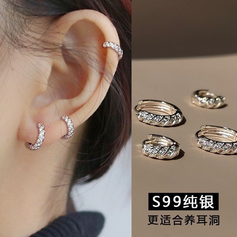 ส925 เงินแฟชั่นรอบเพทายต่างหูต่างหูหญิงแฟชั่นเครื่องประดับอุปกรณ์เสริม