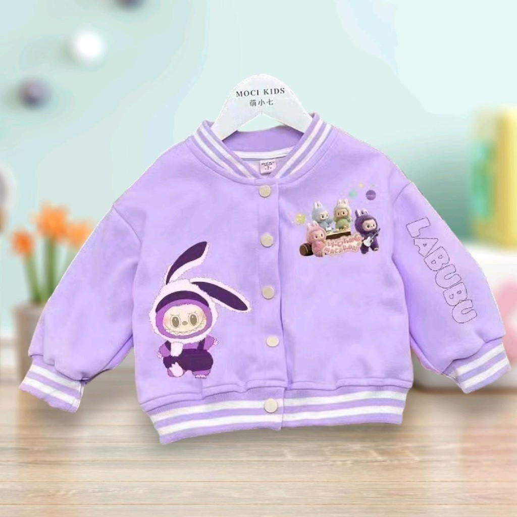 pinkเสื้อคลุมแขนยาวเด็กทรงเบสบอล สกรีนลายสุดฮิต กันแดด กันลม กันหนาว