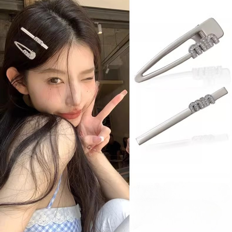 Silver Bangs Hairpin ผู้หญิง Star Letter กิ๊บติดผมโลหะ Y2K สไตล์เครื่องประดับผม