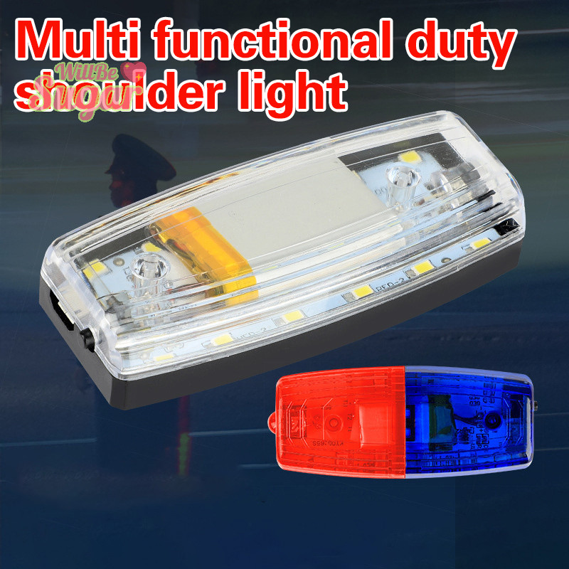 [WillBesugarT] สีแดงสีฟ้า LED ไฟเตือนไหล่ตํารวจคลิปไหล่แสงสุขาภิบาลคนงานความปลอดภัยตระเวนปลุกแฟลชสัญญาณ Strobe โคมไฟ [ใหม่]