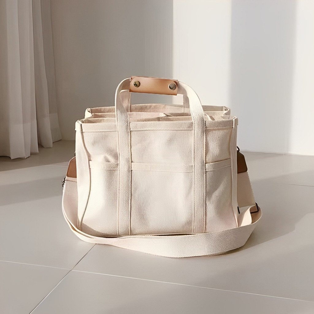 Ins Mommy Bag Fashion Multi functional Mother and Child Shoulder Crossbody Bag Handheld Canvas
