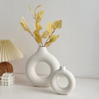 Minimalism Art แจกันโมเดิร์นเลียนแบบเซรามิคแจกันดอกไม้ Ins โต๊ะยิง Props ตกแต่งบ้าน