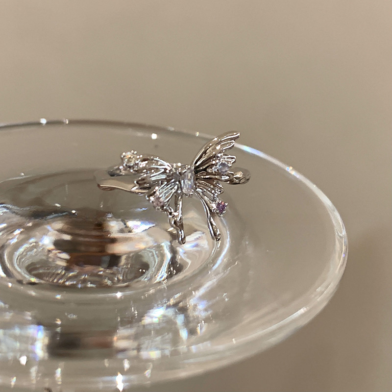 1ชิ้นผิดปกติผีเสื้อแหวนนิ้วเครื่องประดับเช่นของขวัญสําหรับผู้หญิงหวานสาว - รูปที่ 6