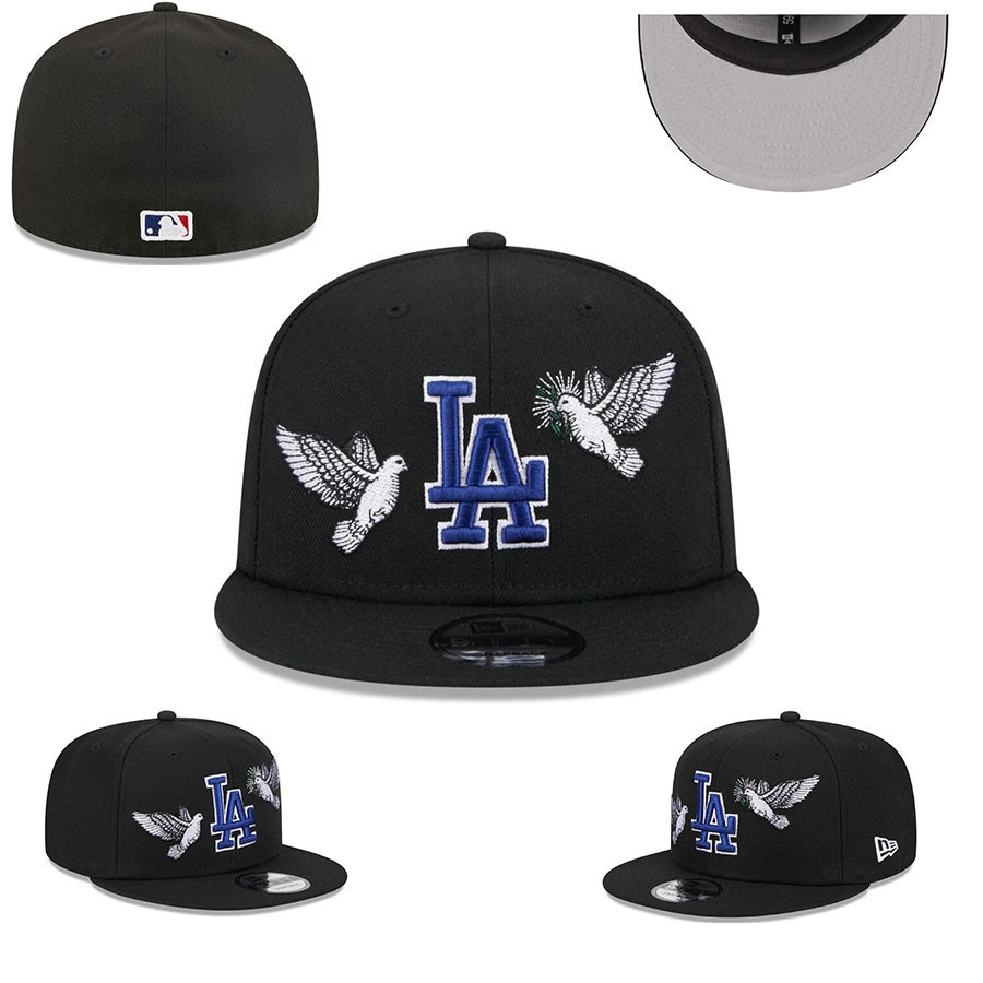 หมวกเบสบอลใหม่ปักหมวกปิดฮิปฮอปแฟชั่นสีดําสําหรับ Los Angeles Dodgers, Chicago White Sox และ New York Yankees