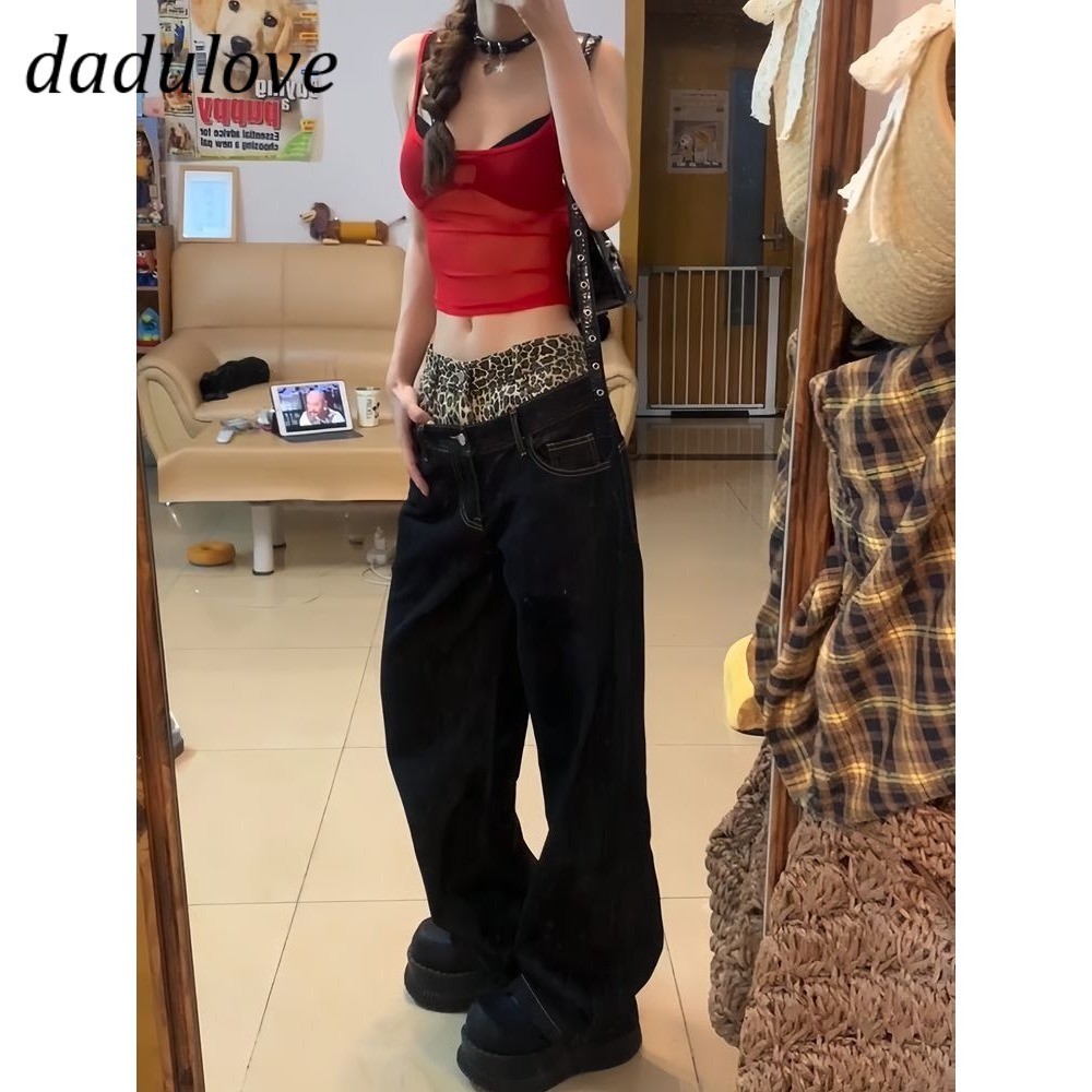 DaDulove New American INS High Street Retro Jeans Niche High Waist Loose Wide Leg Pants Large Size Trousers