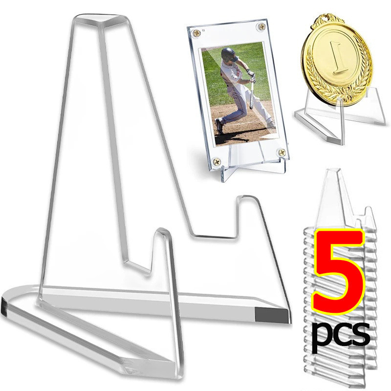 ขาตั้งจอแสดงผลสามเหลี่ยมอะคริลิค-บ้านขาตั้งจอแสดงผลขนาดเล็ก-งานแต่งงานชื่อการ์ดแสดงแผ่น-สําหรับแสดงเหรียญที่ระลึก, รูปถ่าย, การ์ด