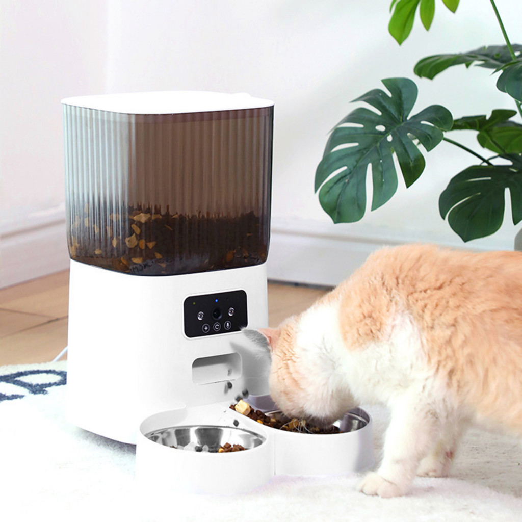 เครื่องให้อาหารแมวด้วยเสียง Wifi Enabled Cat Feeder Wi-fi Cat Feeder พร้อม App Control เครื่องจ่ายอา