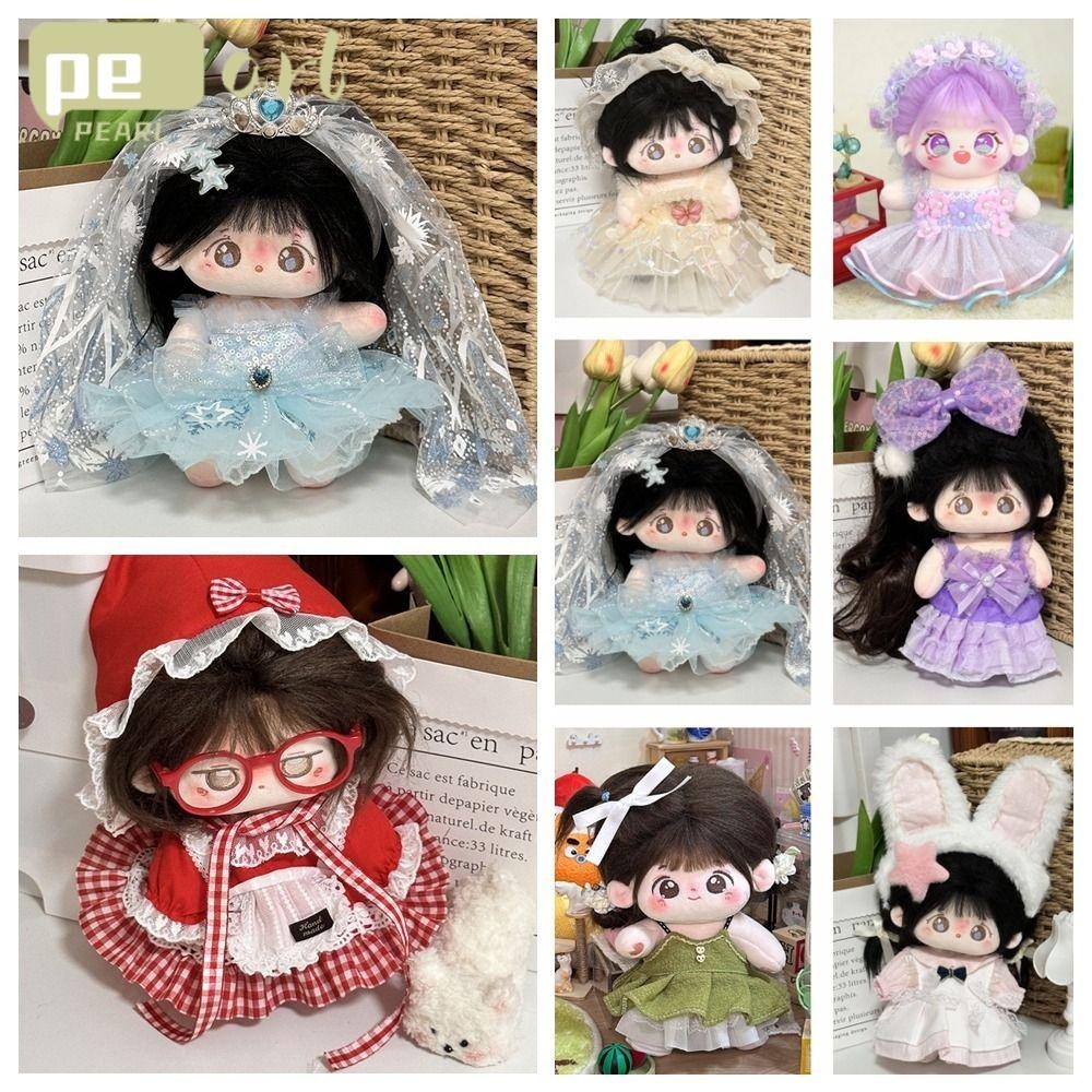 Pearlth Miniature Dress Suit, 20 ซม.Lolita Maid Attire เสื้อผ้าตุ๊กตา, ของเล่นเล่นบ้านเปลี่ยน Dressing เกม Headwear ตุ๊กตาอุปกรณ์เสริมผ้าฝ้ายตุ๊กตา