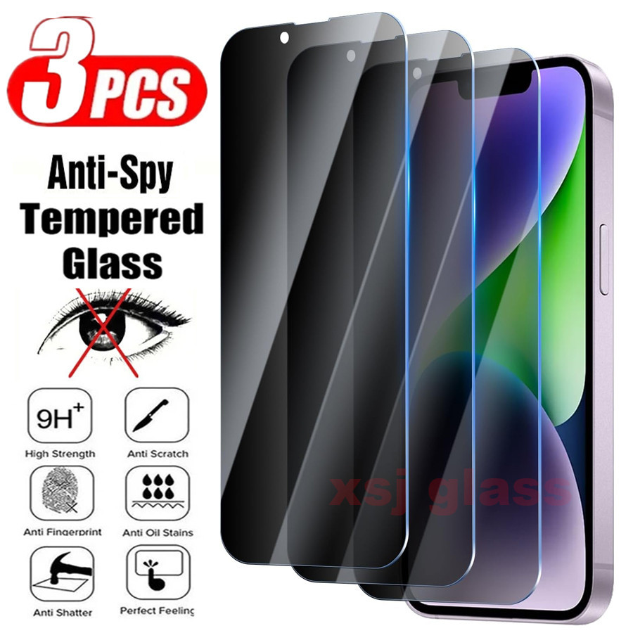 สําหรับ iPhone 17 Pro Max Air 17E 16 15 14 13 12 11 Mini Plus ProMax Anti-Spy Full Privacy Tempered Peek Glass Screen iPhone16 iPhone17 Protector Full เลนส์กล้องฟิล์ม Class Scratch 9H