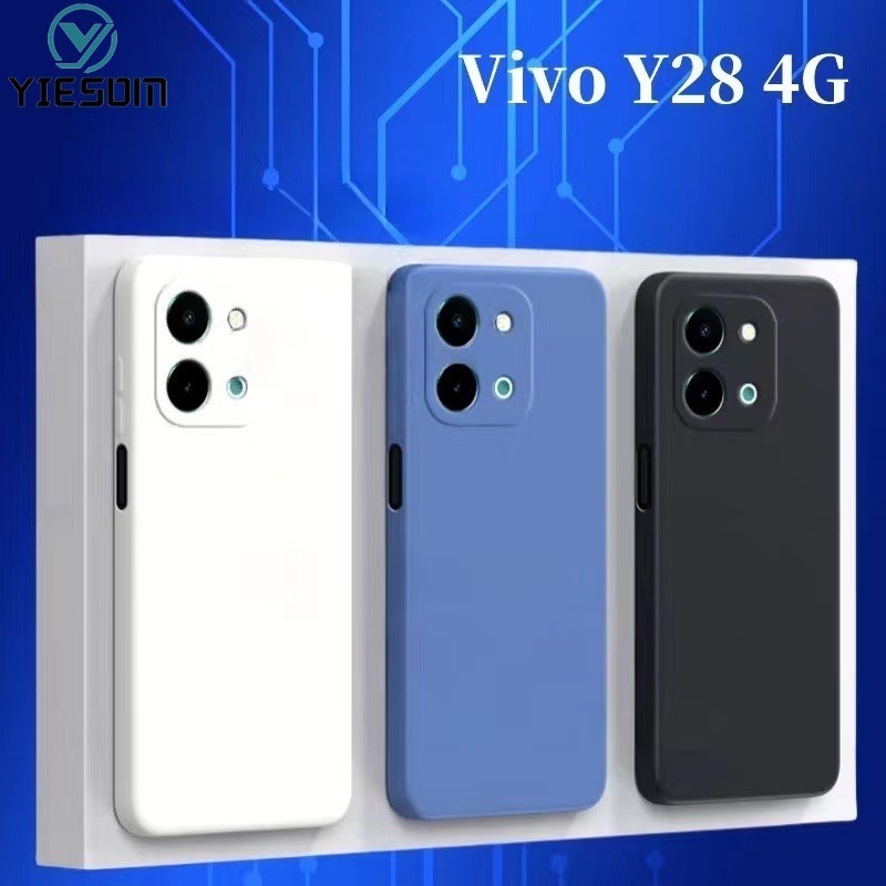 เคสสําหรับ Vivo Y28 4G สีทึบบางเฉียบซิลิโคนเคลือบเคสโทรศัพท์ TPU แบบนุ่มฝาครอบ ราคา ถูกที่สุด ดีลบีเคเค แกลเลอรีภาพที่ 2