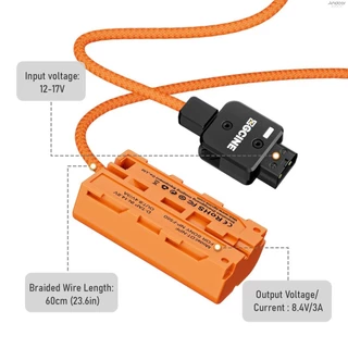 Zcgine DT-NPF D-Tap to NPF Dummy แบตเตอรี่สายถัก DC Coupler อุปกรณ์เสริมสําหรับจอภาพ/ไฟ LED วิดีโอ/ไมโครโฟน/เครื่องส่งสัญญาณไร้สาย