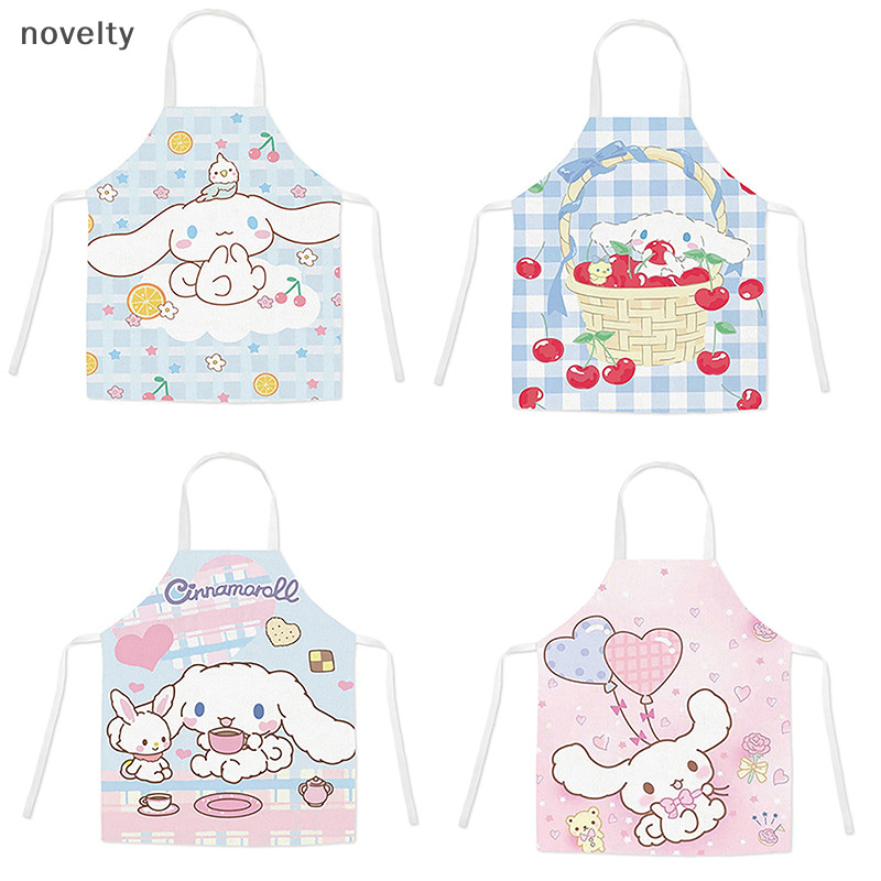 Nly Kawaii Sanrio เด็กแม่ลูกผ้ากันเปื้อน Cinnamoroll การ์ตูนแขนกุดผ้ากันเปื้อนครัว Oil Proof Antipaste ทําความสะอาดเครื่องมือ N
