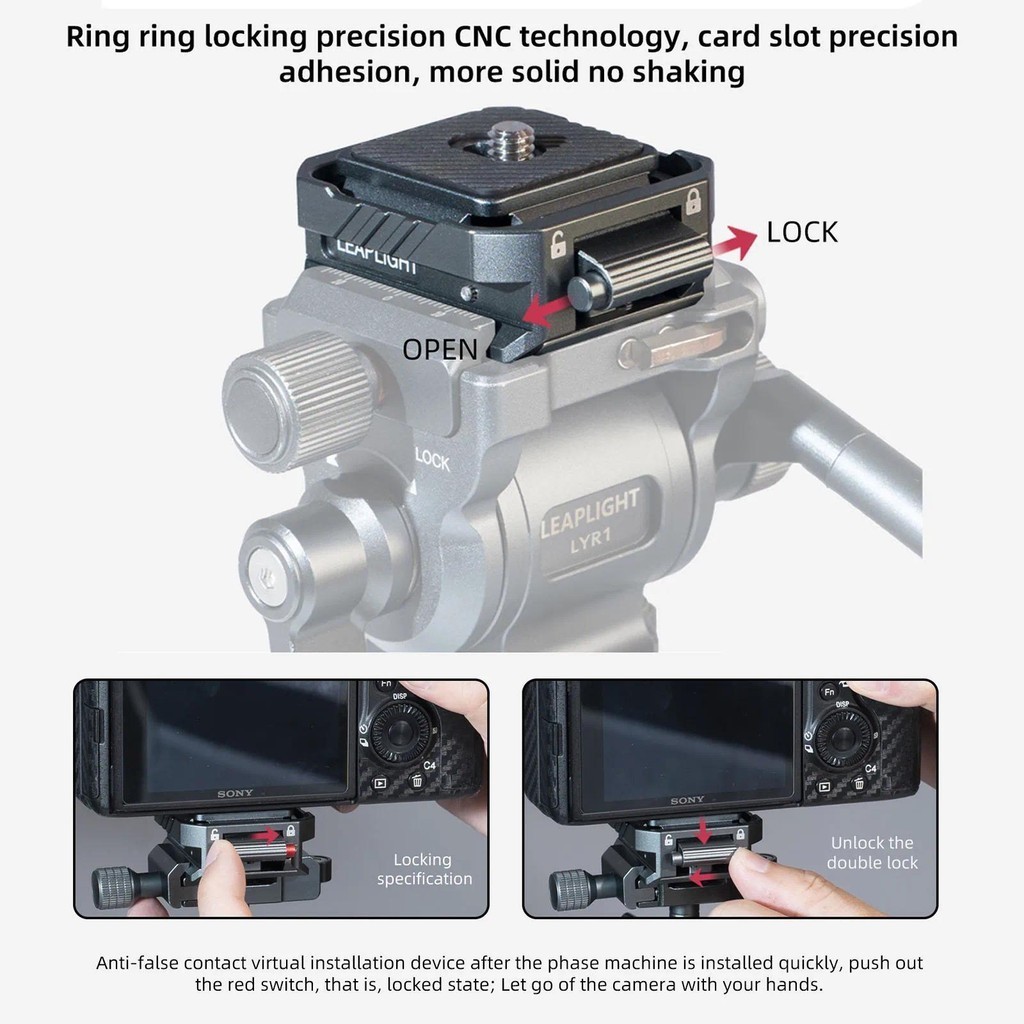 Leaplight All-Metal Arca Quick Release Kit กล้อง Quick Mount สําหรับ Dji Zhiyun Stabilizer ขาตั้งกล้องสไลด์ Rail Quick Mount ฐานหัวเข็มขัด
