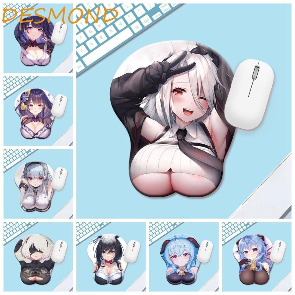 Desmond อะนิเมะ 3D แผ่นรองเมาส์, 3D สเตอริโอ Bobo Series 3D Breast Mousepad, ยามข้อมือแผ่นรองเมาส์ความงามหน้าอกอะนิเมะสบายข้อมือคอมพิวเตอร์