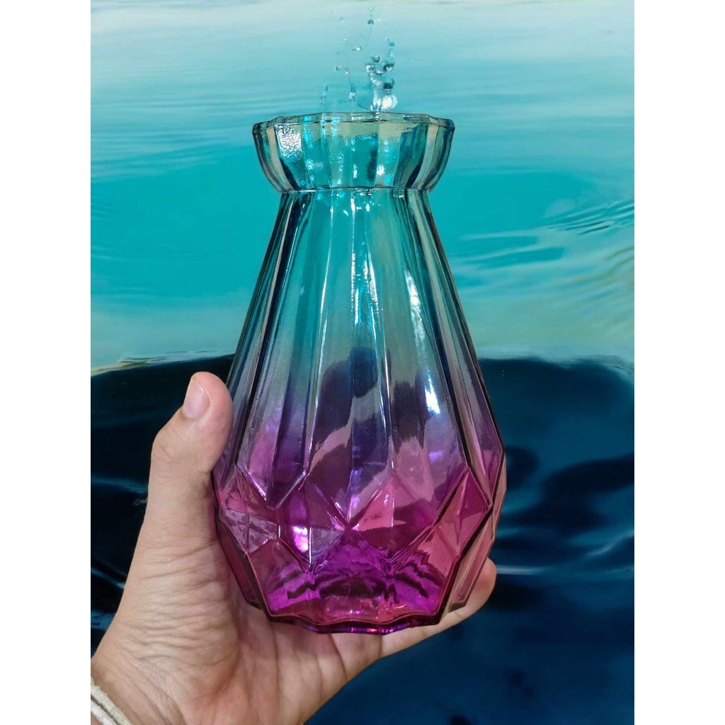 แจกันแก้ว สวยงาม สีสวยสีชัด แจกันดอกไม้ แจกัน ขนาด 15*6.5 cm สีสันสวยงาม ความจุ 150 ml. - รูปที่ 6