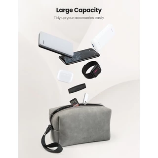 UGREEN รุ่น LP285 กระเป๋า Digital Storage Leather Bag, กระเป๋า อเนกประสงค์ แบบแข็ง Electronic Accessories Gadget Organiz