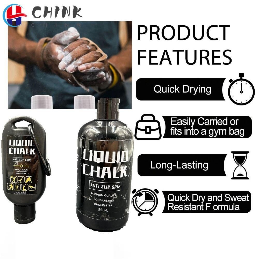 Chink ของเหลวกันลื่นโปร่งใส, ผงแมกนีเซียมเหลวมือแห้งโปร่งใส, ป้องกันการลื่นไถล 50ML/250ML Ultimate Grip Solution แห้งมือของเหลว Body Building