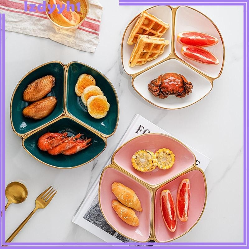 【JoyDIY】 จานแบ่งอาหารสามช่อง สําหรับผู้ใหญ่ จานถาดแบ่งช่องอาหารกลางวัน 3 ส่วน