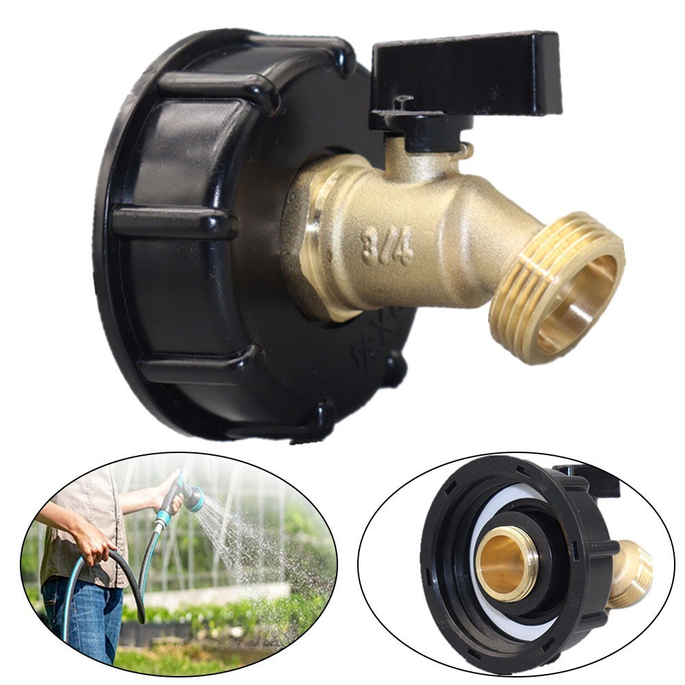 Hot330 Gallon IBC Tote Water Tank Adapter ท่อทองเหลืองก๊อกน้ําวาล์ว ConnectorTRSBX-TH08