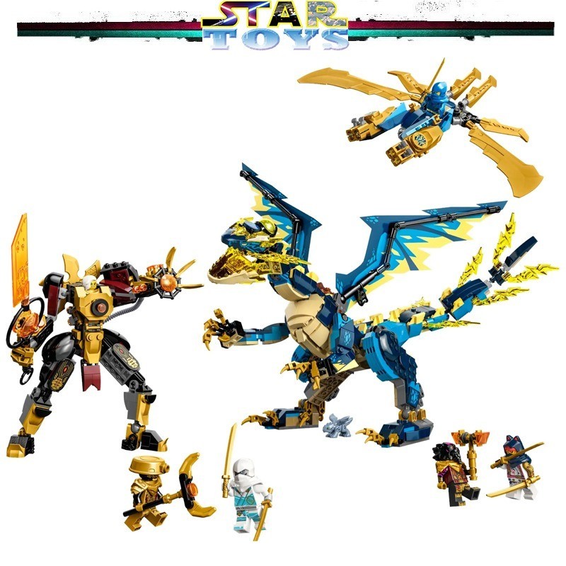 โมเดล NINJAGO ของเล่น Elemental Dragon Vs. ชุดของเล่นตัวต่อ จักรพรรดินี เครื่องจักร 711766 มินิฟิกเกอร์ ของขวัญสําหรับเด็กชายและเด็กหญิง