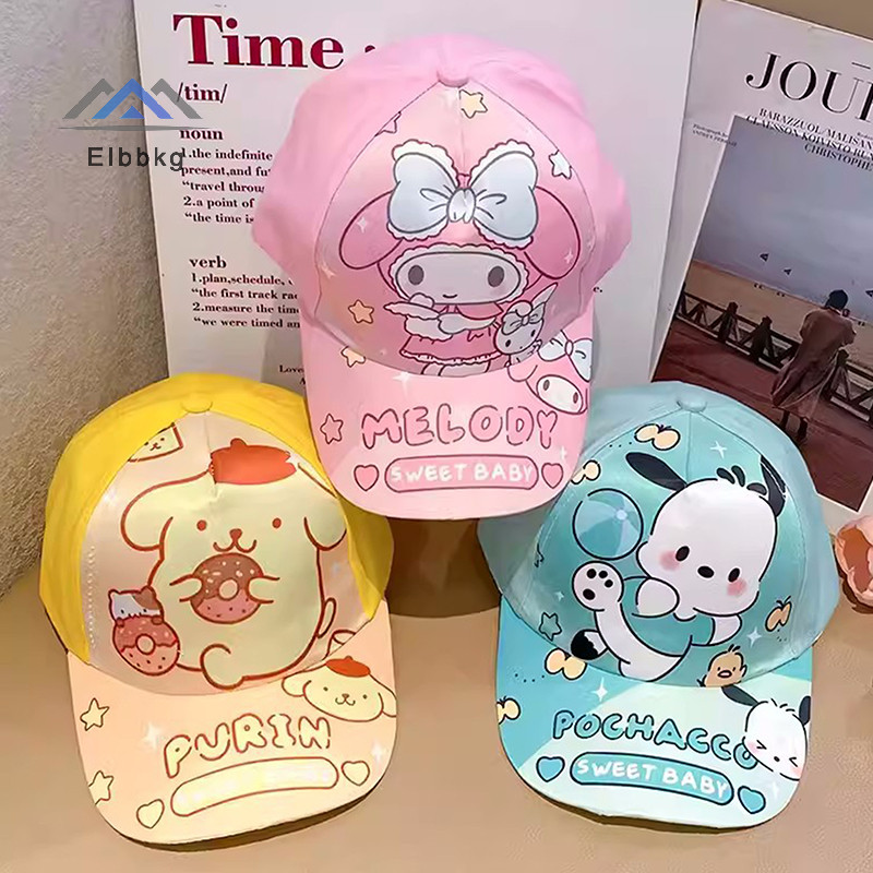 Eibbkg Kawaii Kuromi Hello Kitty Sanrio เบสบอลหมวกนักเรียนกีฬากลางแจ้ง Sun หมวกพิมพ์ Breathable ปรับเด็กหมวกขาย