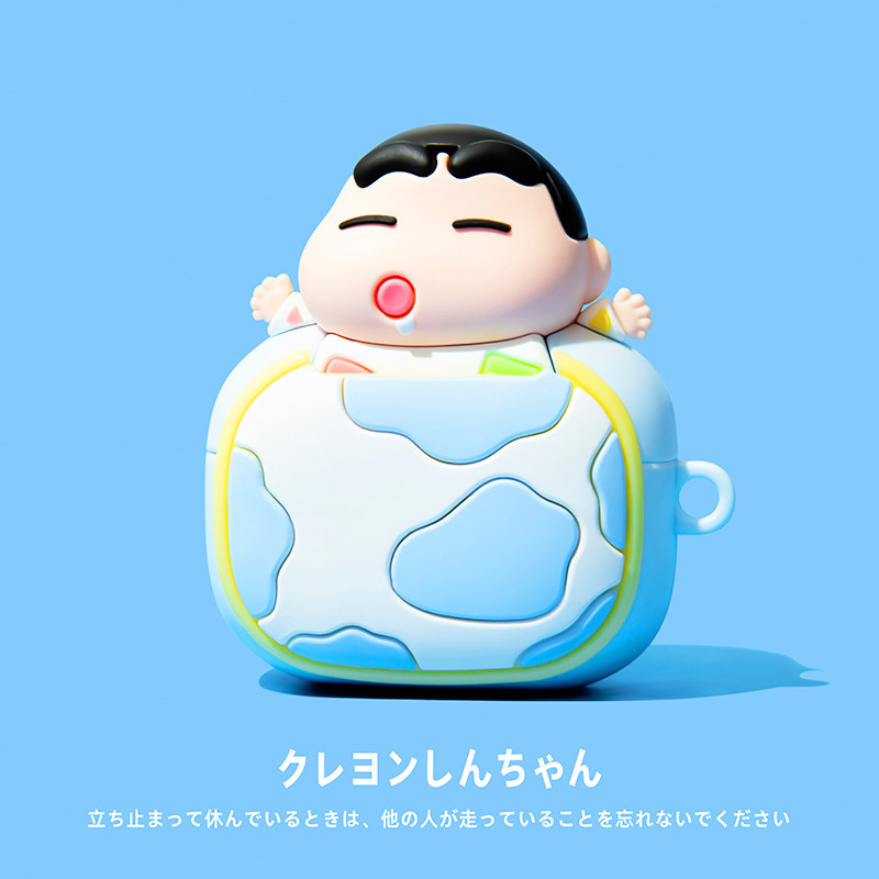 เคสเครยอนชินจังนอนสําหรับ AirPods4(2024)เคสซิลิโคนอ่อนนุ่ม 1/2/3/Pro/Pro2