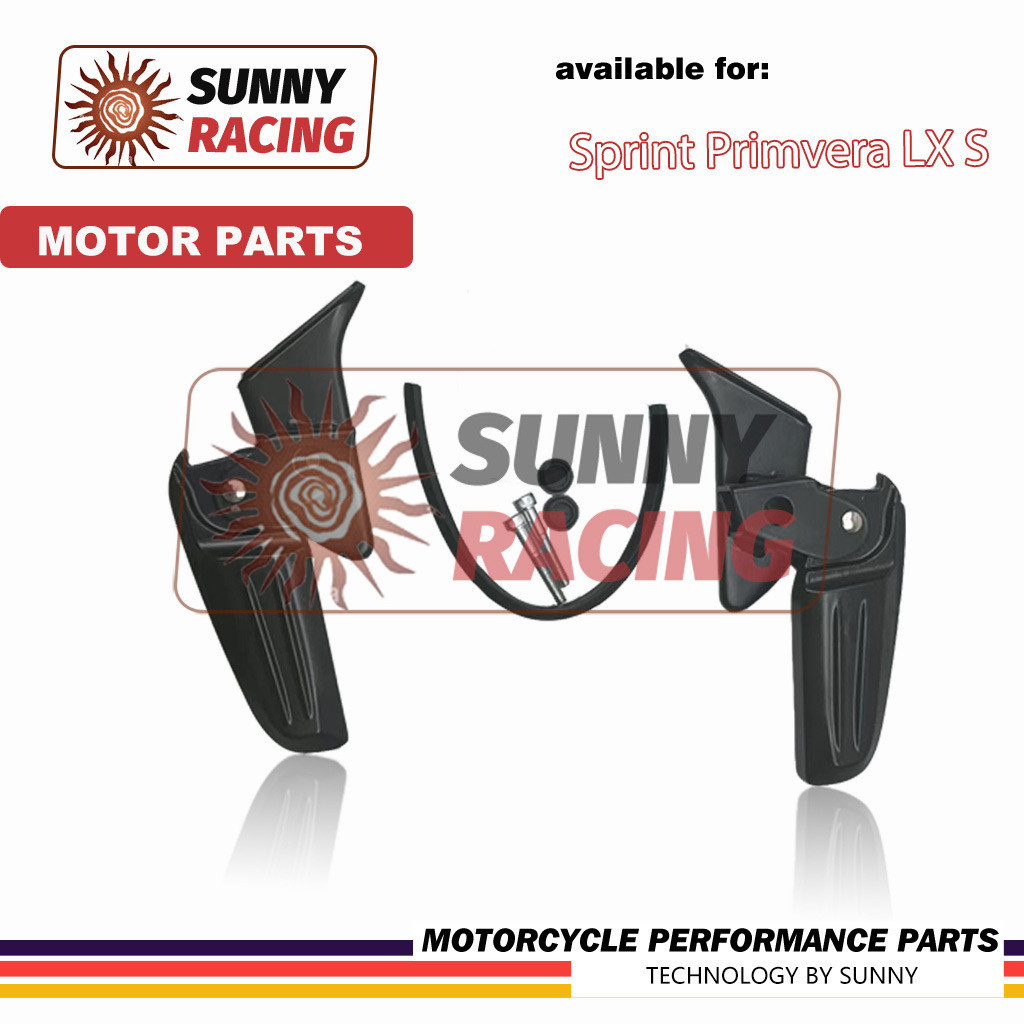 พักเท้า สำหรับ Vespa งาน อลูมิเนียมเกรดดี (1คู่) พักเท้าคนซ้อน ทรงสายฟ้า Sprint Primvera LX S