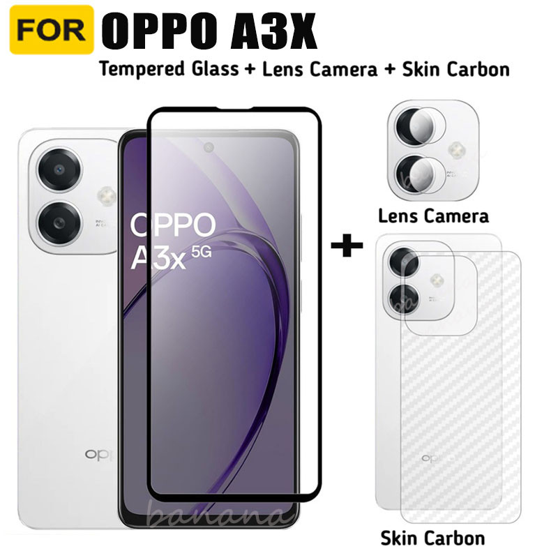 สําหรับoppo A3x 5GกระจกนิรภัยOPPO A3 Pro 5G A60 4Gป้องกันหน้าจอกล้องเลนส์แก้ว + ฟิล์มด้านหลัง