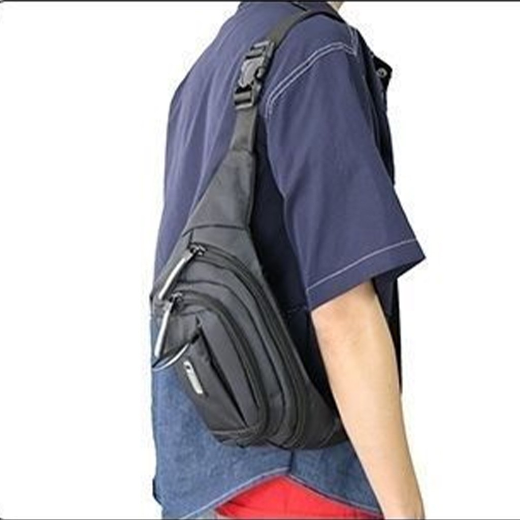 tokyosellected (T2111) กระเป๋าคาดอกผ้าไนล่อน ป้ายR SPORT