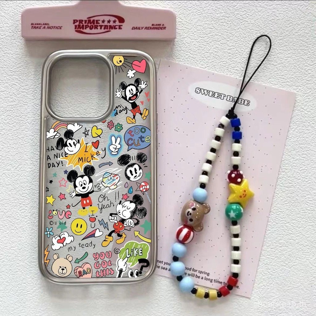 กราฟฟิตีมิกกี้สำหรับ iPhone เคสนิ่มโปร่งใสพร้อมกรอบป้องกันการกระแทกป้องกันกล้องครึ่งแพ็ค-iphone11/12/13/14/15 /pro/max/ 7/8 /plus/xs/xr/se2020