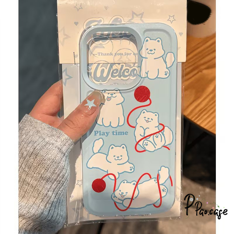 ตลกน่ารักลูกสุนัขดูเดิลเข้ากันได้กับ IPhone 11 13 XR 15 7Plus X 14 Pro Max XS Max 7 15 14 8Plus ปกอ่อนโปร่งใส