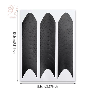 [maybeauty] French Nail Edge สติ๊กเกอร์ติดเล็บเสริมสายหยัก DIY เล็บเคล็ดลับคู่มือสติกเกอร์ลายฉลุแถบเล็บเครื่องมือตกแต่ง {TH}