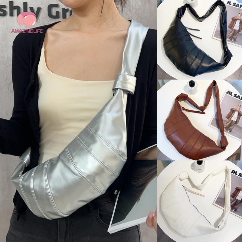 แฟชั่นผู้หญิงยอดนิยมความจุขนาดใหญ่ Croissant Pack - คุณภาพสูง PU Casual Satchel Bag Dumpling Bag - กระเป๋าถือสํานักงานทุกวัน