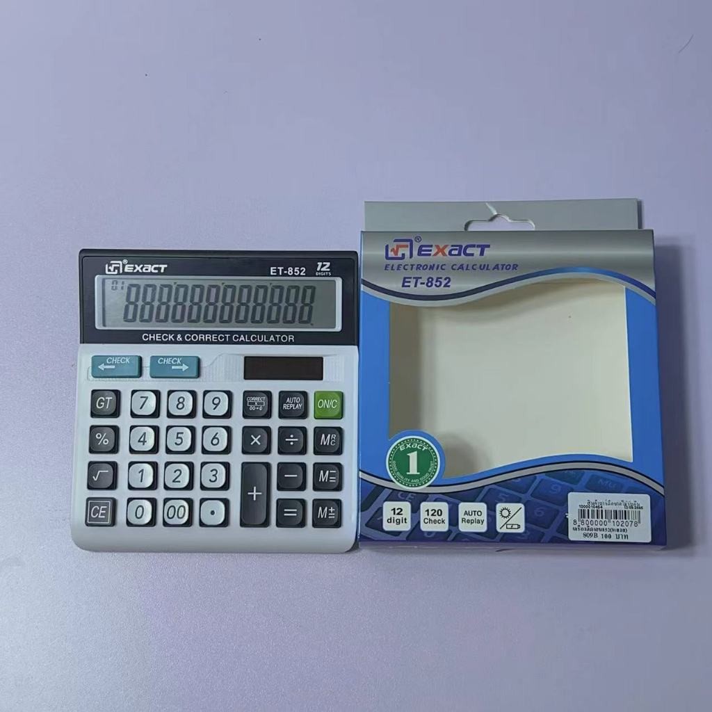 EXACTหน้าจอ12หลักและ14เครื่องคิดเลข เครื่องคิดเลขนักเรียน เครื่องคิดเลขปุ่มใหญ่ ใช้พลังงานแสงอาทิตย์