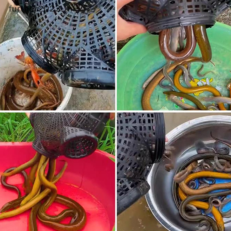 [ฟุต] 6หลุมจับลอชกุ้งก้ามกรามกรงปลาไหลสีเหลืองผสมปลากั้งจับตกปลากลางแจ้งสุทธิกรงพลาสติกกุ้งดักกรง [พร้อมสต็อก]