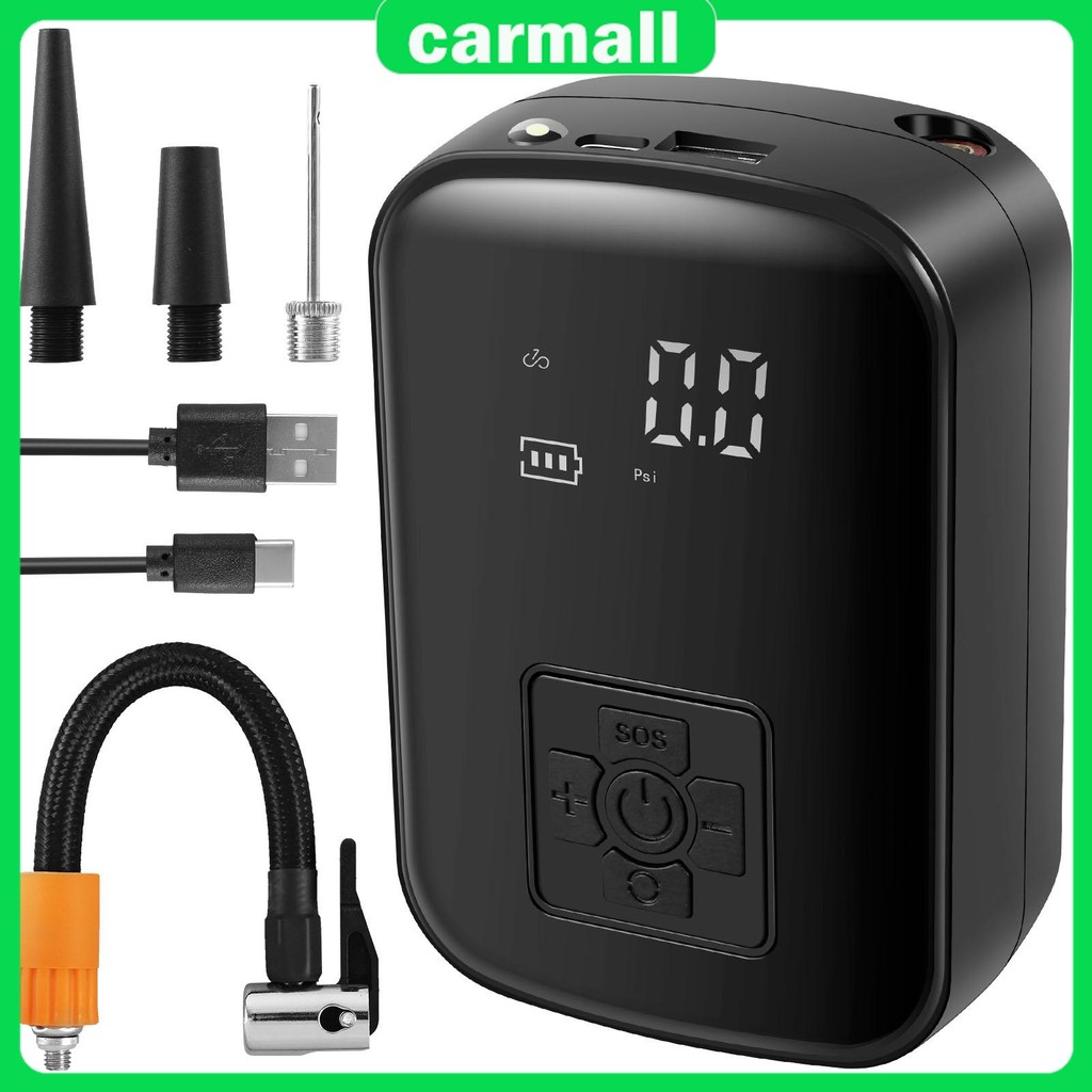 ยาง Inflator เครื่องอัดอากาศแบบพกพาชาร์จรถ Tyre Air Inflator ปั๊ม LED 150PSI Digital Tyre Inflator S