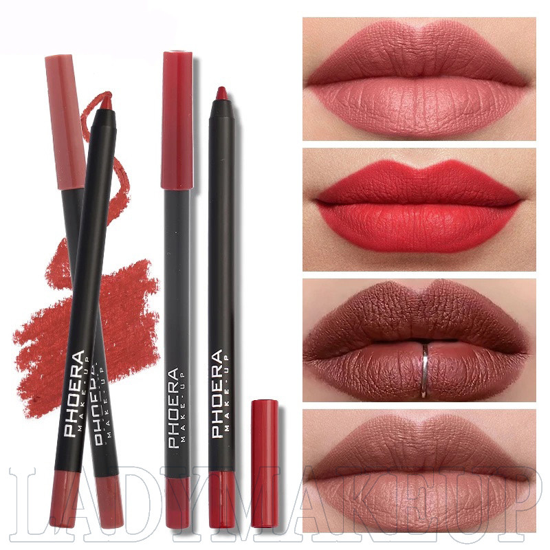 Phoera Matte Silky Velvet Lipliner Pen -Delicate Smooth Shaping Lip Liner Pencil -Lip Makeup Cosmeti
