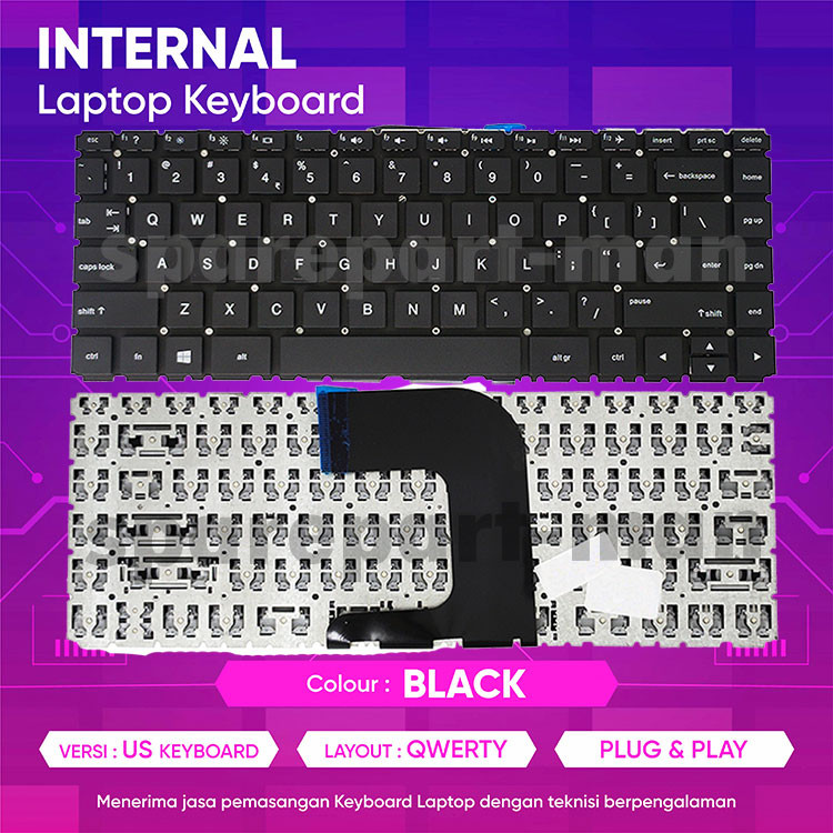 แป้นพิมพ์สําหรับ HP 14-AC001TU 14-AC002TX 14-AC002TU 14-AC143TX 14-AC143TU เดิม