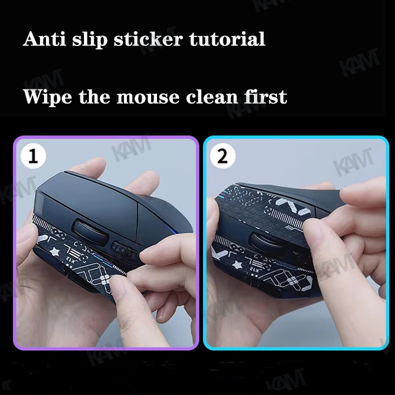 Kam สําหรับ Logitechs G502X PLUS ไร้สาย/แบบมีสายเมาส์ grip เทปสเก็ตสติกเกอร์ทําด้วยมือสติกเกอร์ป้องกันเหงื่อยืดหยุ่นลื่นที่ละเอียดอ่อนด้านข้าง grip ฟิล์มป้องกันดูดซับเหงื่อ - รูปที่ 2