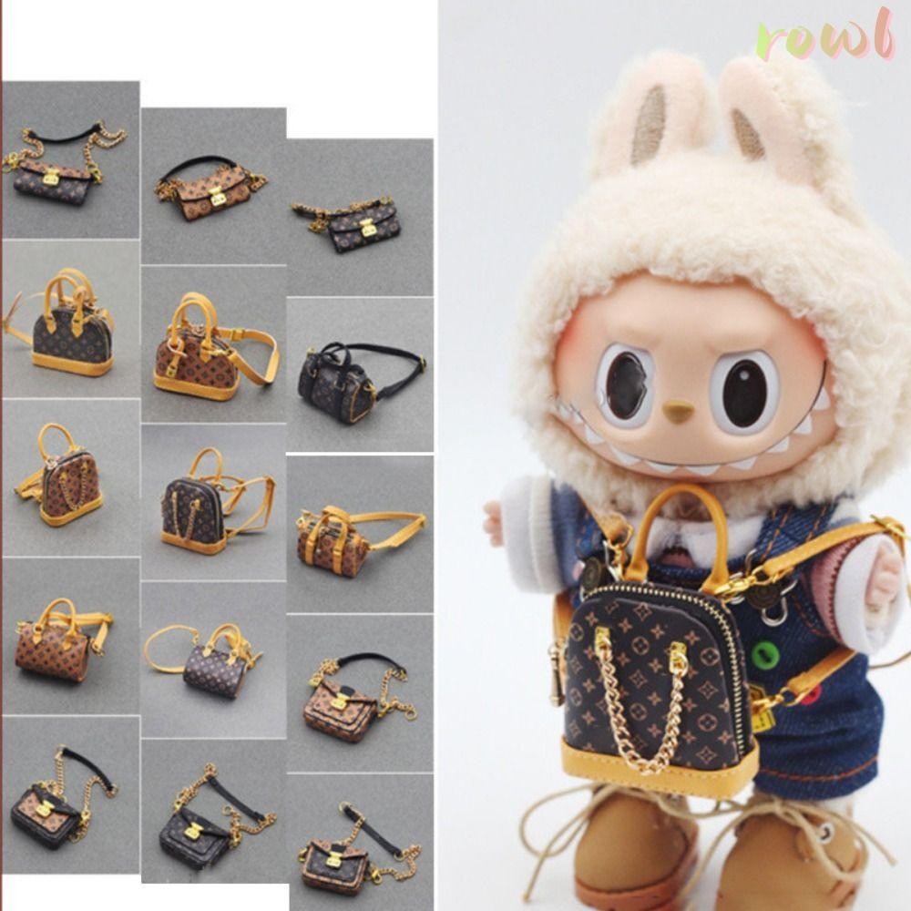 Rowl Labubu Bag,|Lina Belle ตุ๊กตาตุ๊กตากระเป๋าเป้สะพายหลัง, Labubu Time To Chill Filled EXO KPOP ตุ๊กตา 1/6 ตุ๊กตา BJD กระเป๋า Crossbody สําหรับ 15-20 ซม. Labubu ตุ๊กตา